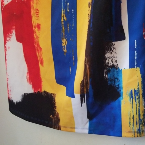 TREU Womens Primary Abstract Paint Splatter Dress - Picture 7 of 10